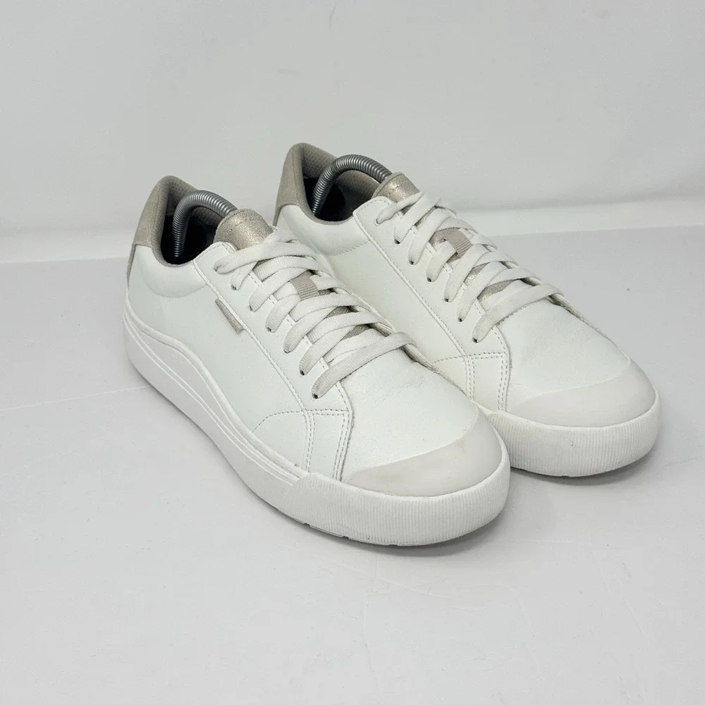 Dr Scholl's Women's Time Off Sneaker Size 9.5M White Gold Faux Leather - Picture 3 of 13